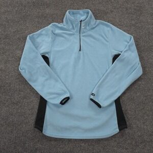 VINTAGE Nike Sweatshirt Womens‎ M Blue Fit 1/4 Zip Fleece Pullover Sports 90s